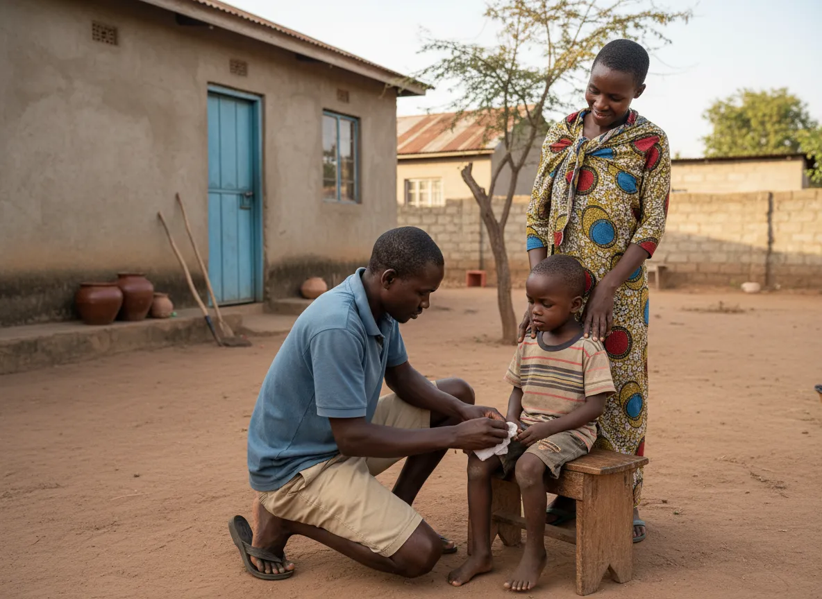 Father Protecting Child